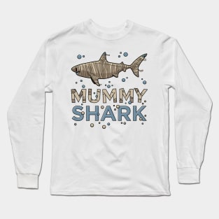 Halloween Mummy Shark Funny Gift Women Men Boys Girls Long Sleeve T-Shirt